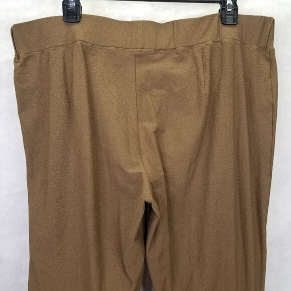 EILEEN FISHER Ponte Knit Pants Women L Pull on Cropped Crepe Stretch Cocoa Brown - Picture 7 of 12